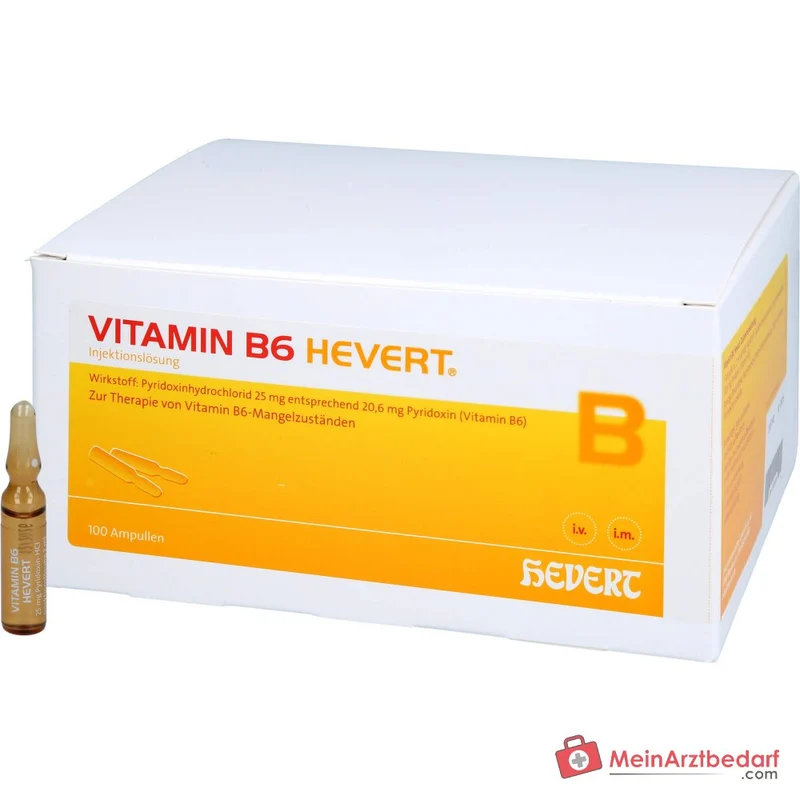 Hevert Vitamin B6 Pyridoxin Injektionslösung Ampullen, 100 Stück