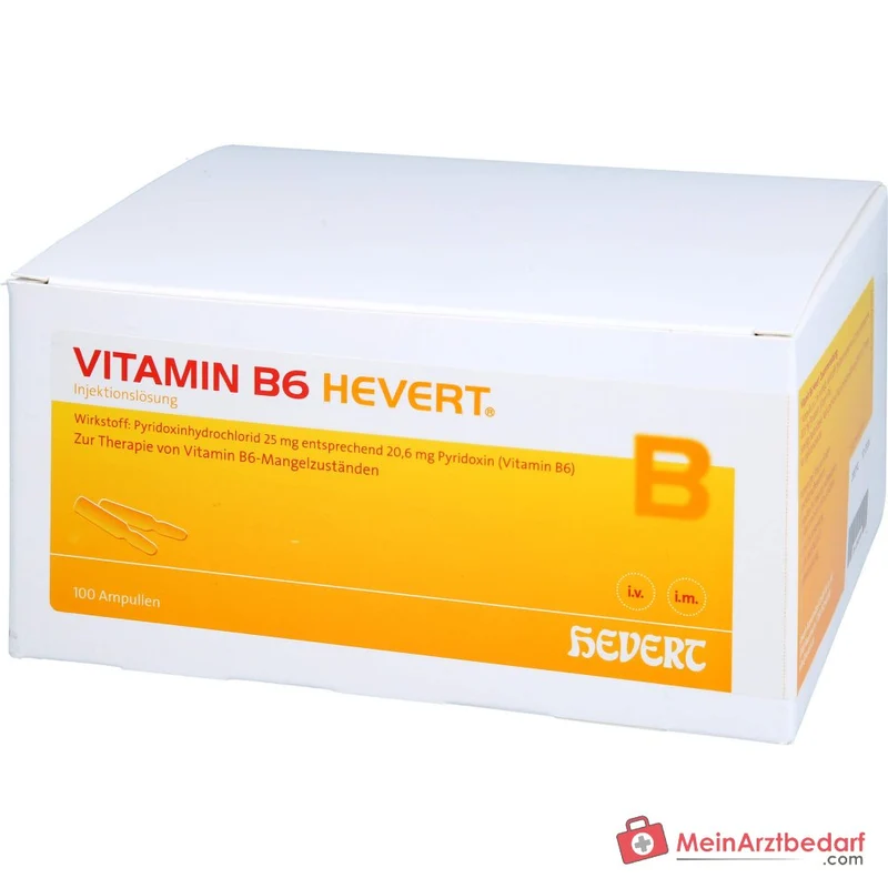 Hevert Vitamin B6 Pyridoxin Injektionslösung Ampullen, 100 Stück