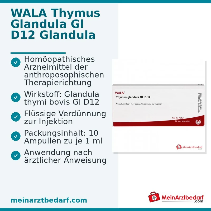 WALA Thymus Glandula Gl D12 Ampullen, 10 x 1 ml