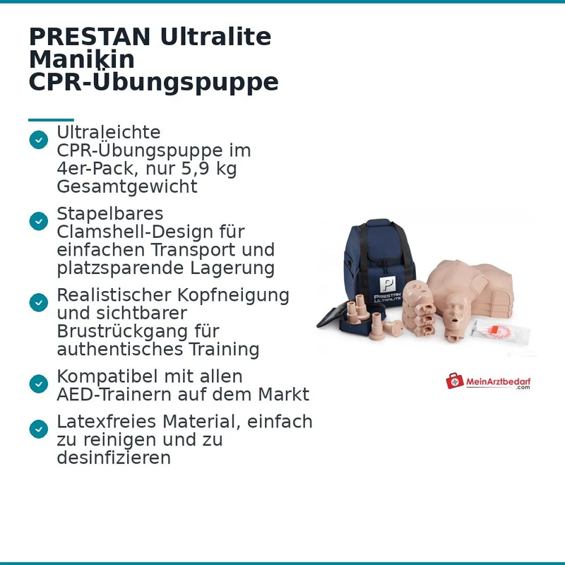 Prestan Ultralite CPR-Übungspuppen, 4er-Pack