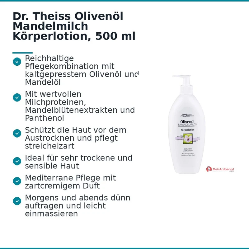 Dr. Theiss Olivenöl Mandelmilch Körperlotion, 500 ml