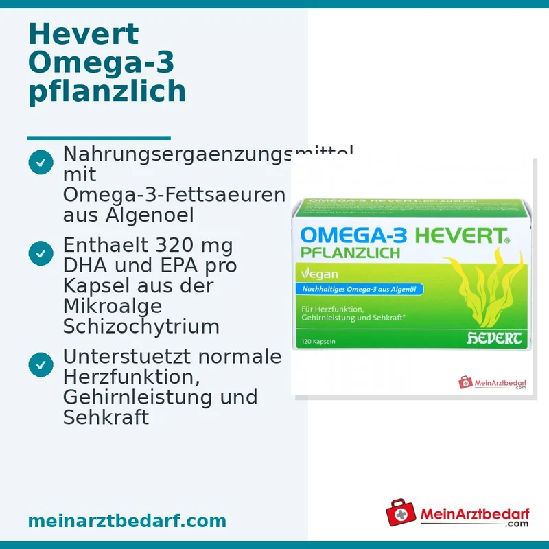 Hevert Omega-3 pflanzlich vegane Weichkapseln, 120 St.