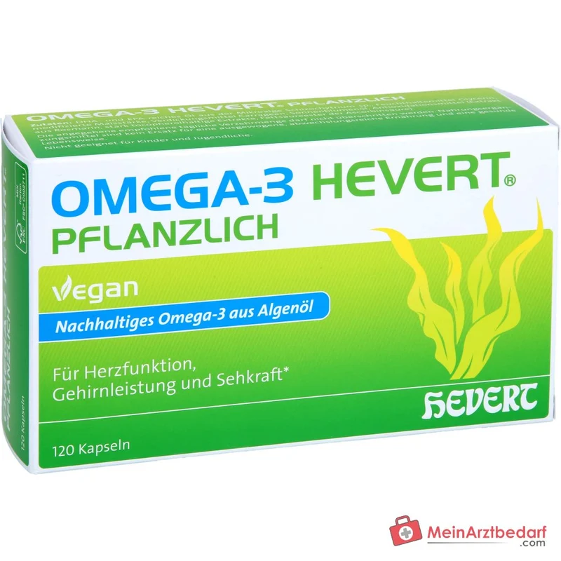 Hevert Omega-3 pflanzlich vegane Weichkapseln, 120 St.