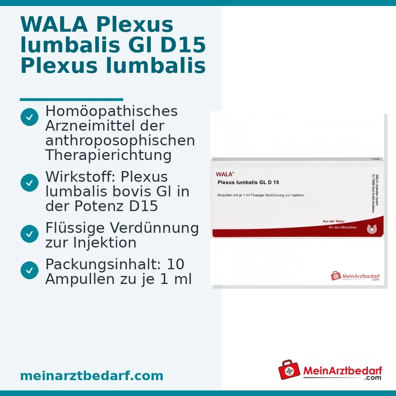 WALA Plexus lumbalis Gl D15 Plexus lumbalis bovis Gl Ampullen, 10 x 1 ml