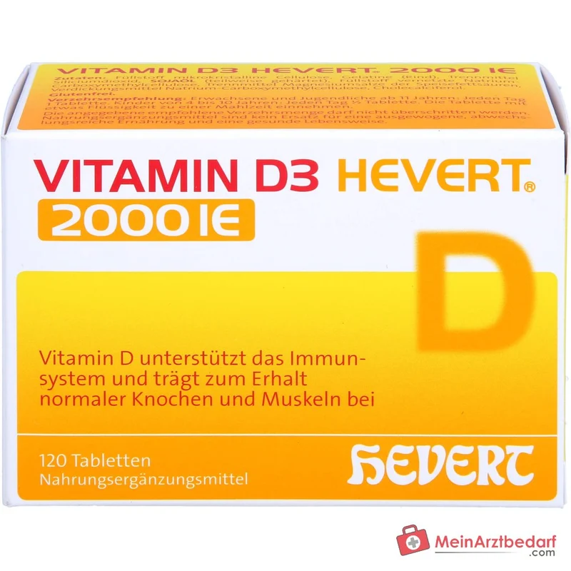 Hevert Vitamin D3 2000 IE Cholecalciferol Tabletten, 120 St.