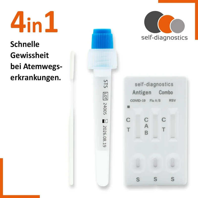 Corona & Griep (Influenza A/B) & RSV Sneltest 4 in 1 - 5 stuks