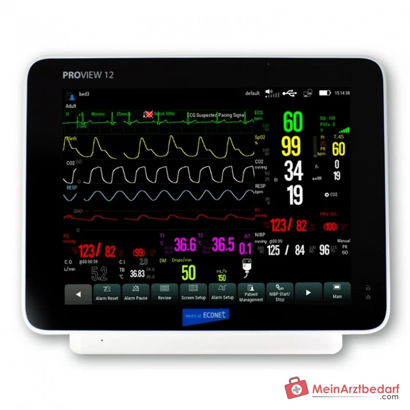 medical ECONET PROview 12 Patientenmonitor mit 12-Kanal-EKG