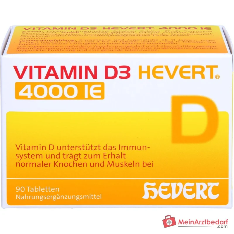 Hevert Vitamin D3 Cholecalciferol Tabletten 4000 IE, 90 St.