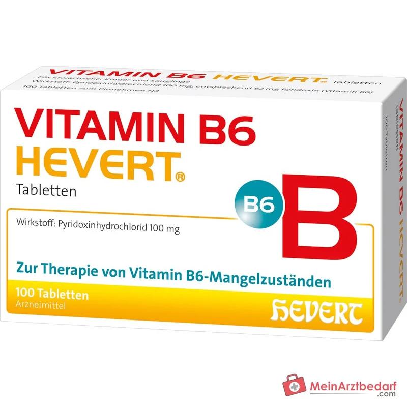 Hevert Vitamin B6 Pyridoxinhydrochlorid Tabletten, 100 Stück