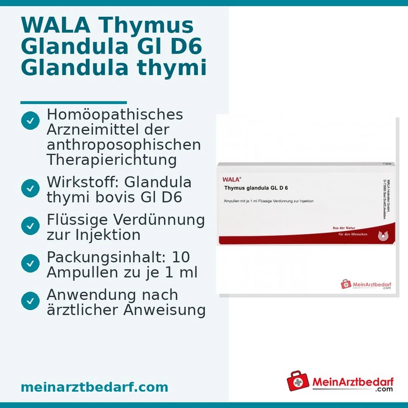 WALA Thymus Glandula Gl D6, 10 x 1 ml Ampullen