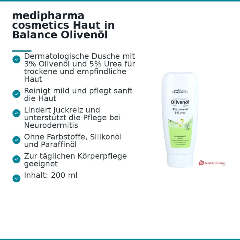 medipharma cosmetics Haut in Balance Olivenöl Dusche 3%, 200 ml