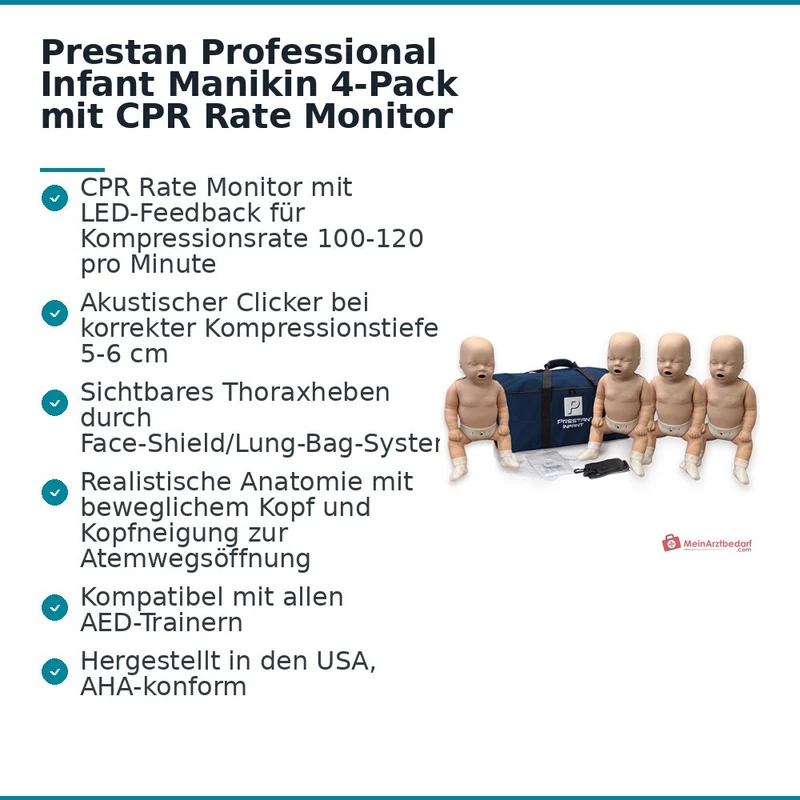 Prestan Professional Säuglings-Übungspuppen, 4-Pack