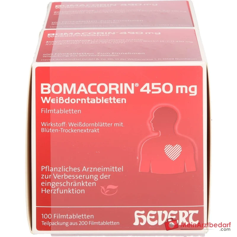 Hevert Bomacorin Weißdornblätter 450 mg, 200 Filmtabletten