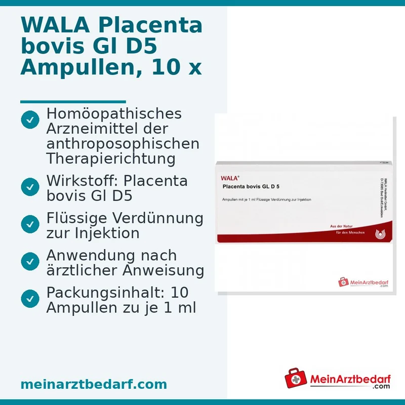 WALA Placenta bovis Gl D5 Ampullen, 10 x 1 ml
