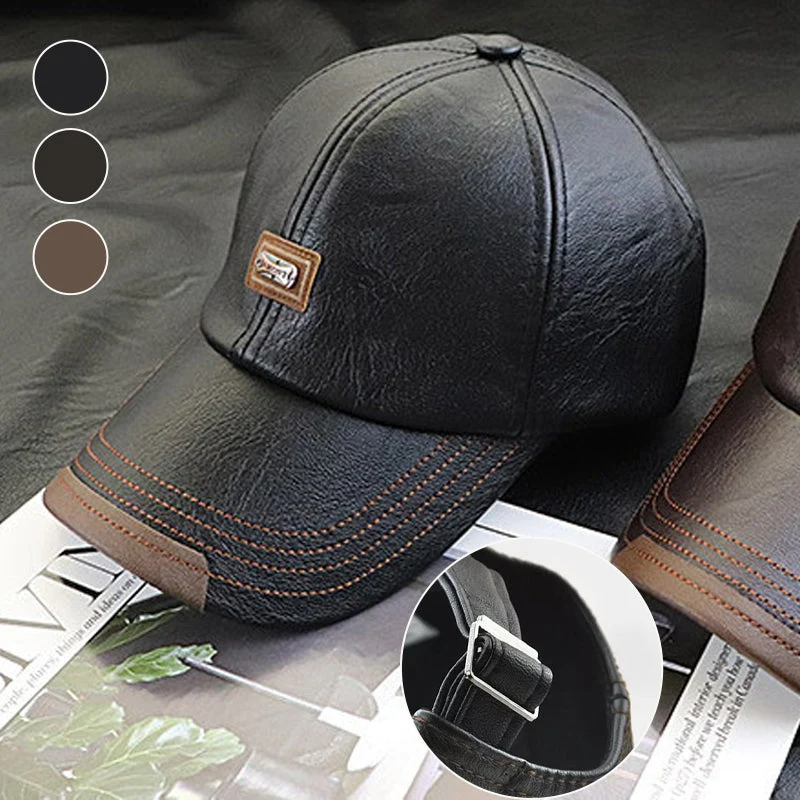 Unisex PU-Lederkappe – Verstellbar und Wärmeisoliert