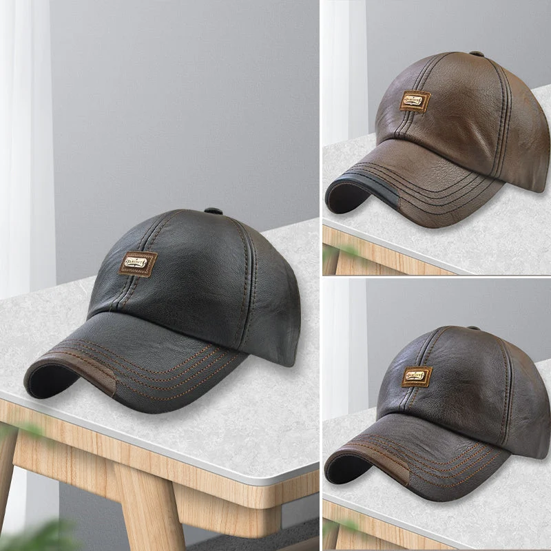 Unisex PU-Lederkappe – Verstellbar und Wärmeisoliert