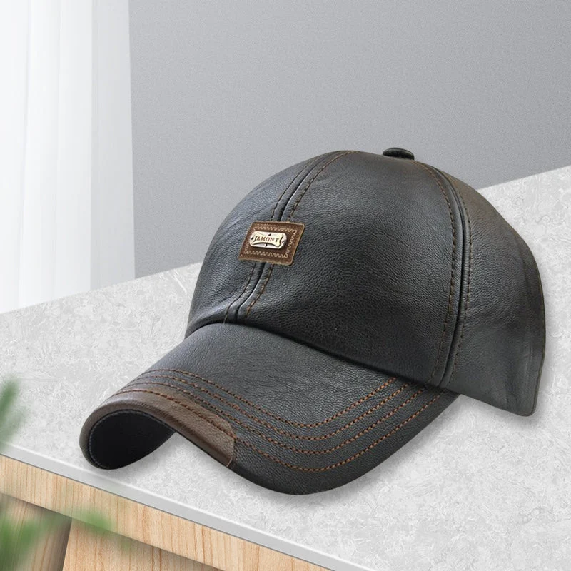 Unisex PU-Lederkappe – Verstellbar und Wärmeisoliert
