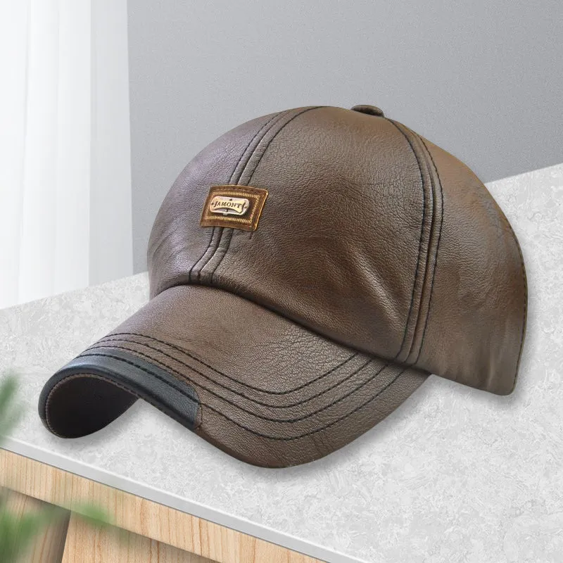 Unisex PU-Lederkappe – Verstellbar und Wärmeisoliert