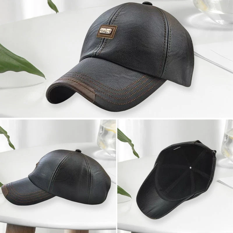 Unisex PU-Lederkappe – Verstellbar und Wärmeisoliert