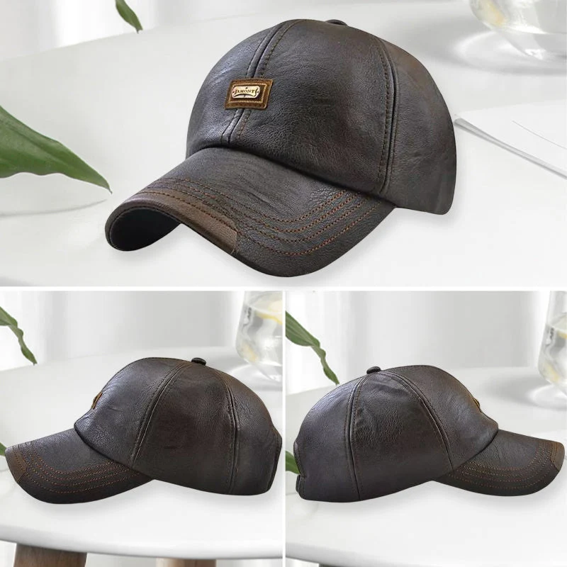 Unisex PU-Lederkappe – Verstellbar und Wärmeisoliert