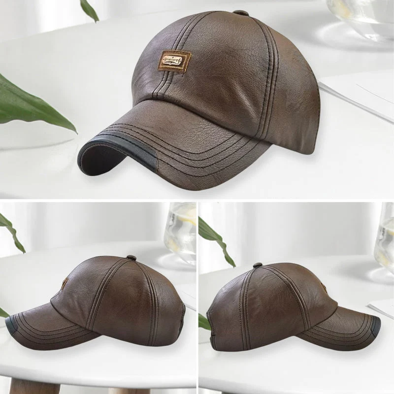 Unisex PU-Lederkappe – Verstellbar und Wärmeisoliert