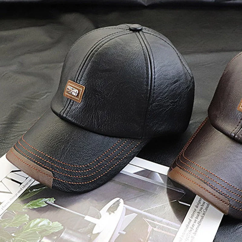 Unisex PU-Lederkappe – Verstellbar und Wärmeisoliert