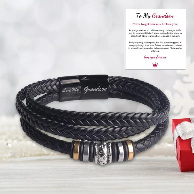 Dubbelrads Schwarzes Herrenarmband