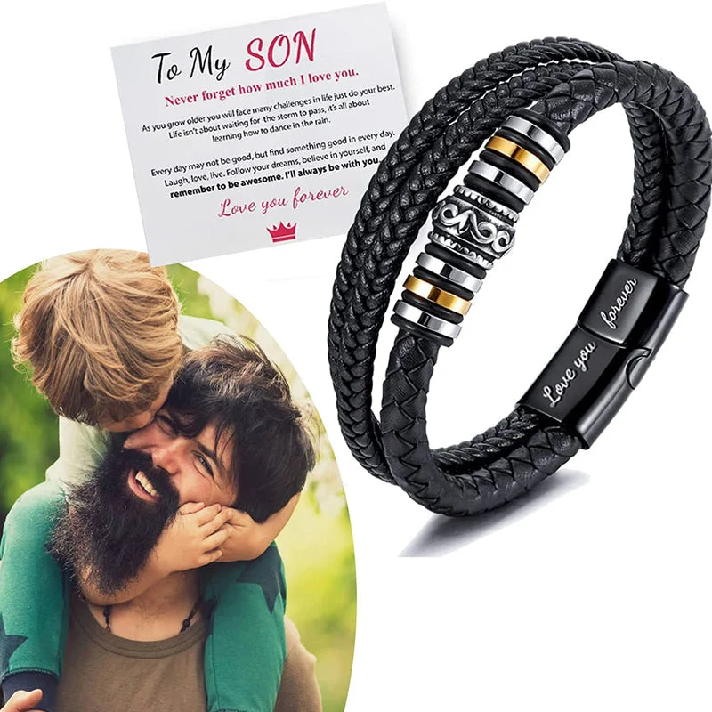 Dubbelrads Schwarzes Herrenarmband