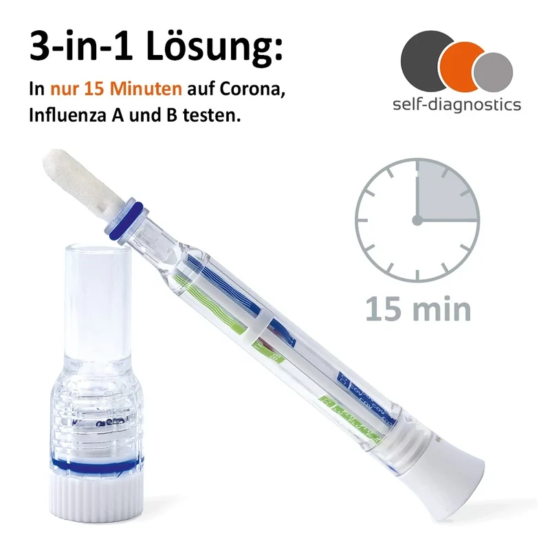 Corona & Griep (Influenza A/B) Sneltest 3 in 1 - 5 stuks