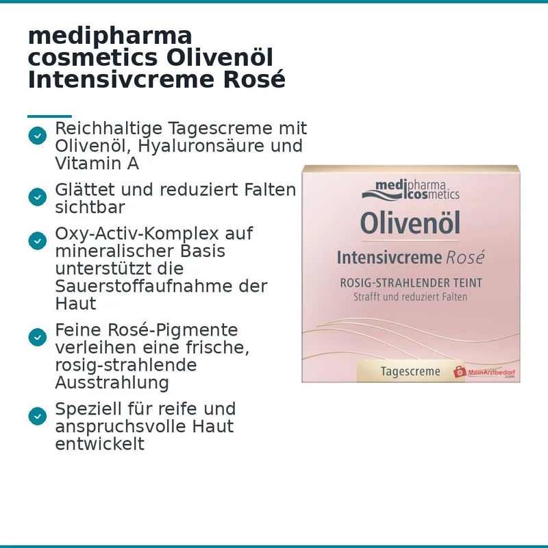 medipharma cosmetics Olivenöl Intensivcreme Rosé Tagescreme, 50 ml