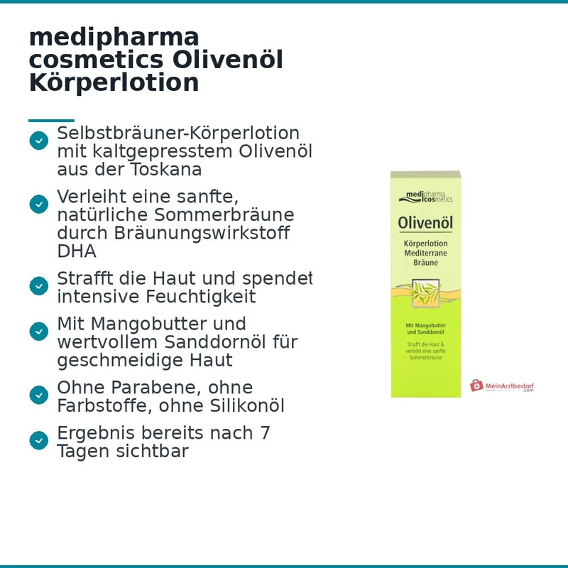 medipharma cosmetics Olivenöl Körperlotion Mediterrane Bräune, 200 ml