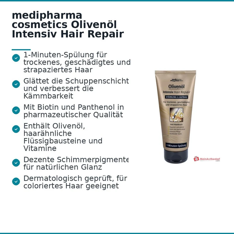 medipharma cosmetics Olivenöl Intensiv Hair Repair 1-Minuten-Spülung, 200 ml