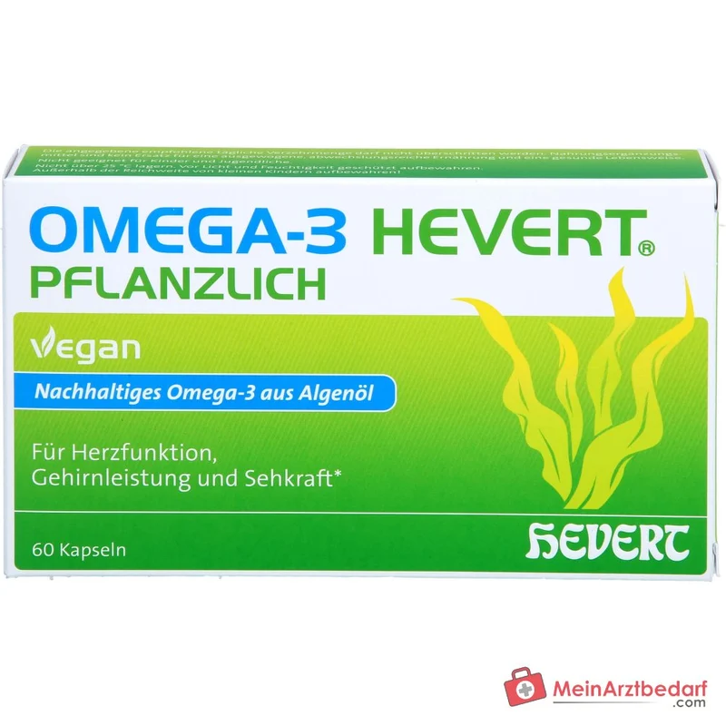 Hevert Omega-3 pflanzlich vegane Weichkapseln, 60 St.