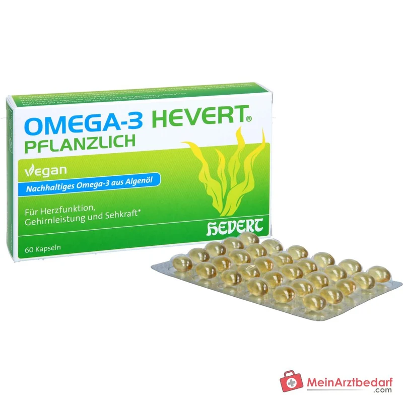 Hevert Omega-3 pflanzlich vegane Weichkapseln, 60 St.