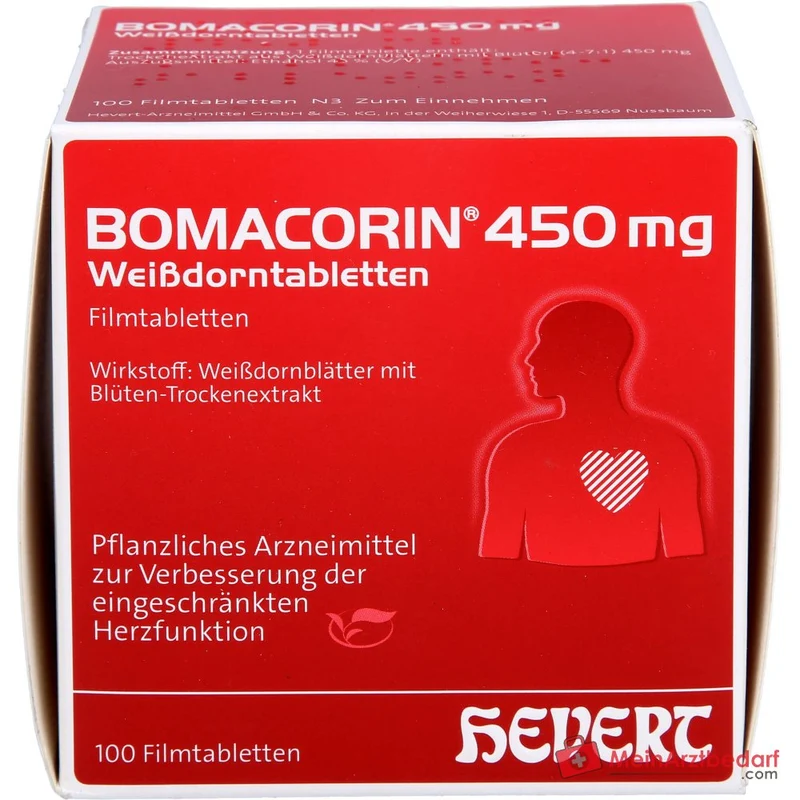 Hevert Bomacorin Weißdornblätter 450 mg, 100 Filmtabletten