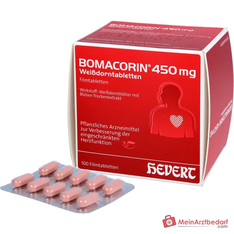 Hevert Bomacorin Weißdornblätter 450 mg, 100 Filmtabletten
