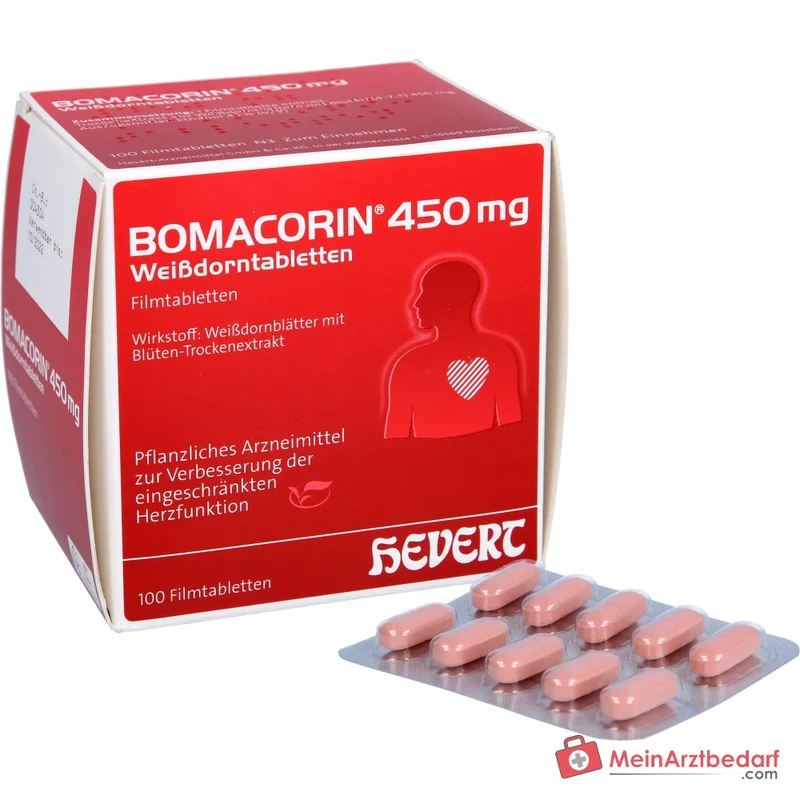 Hevert Bomacorin Weißdornblätter 450 mg, 100 Filmtabletten