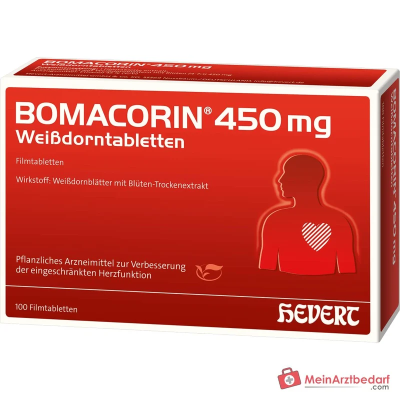 Hevert Bomacorin Weißdornblätter 450 mg, 100 Filmtabletten
