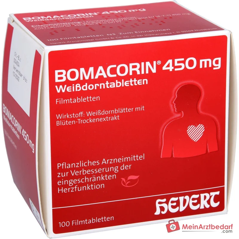 Hevert Bomacorin Weißdornblätter 450 mg, 100 Filmtabletten