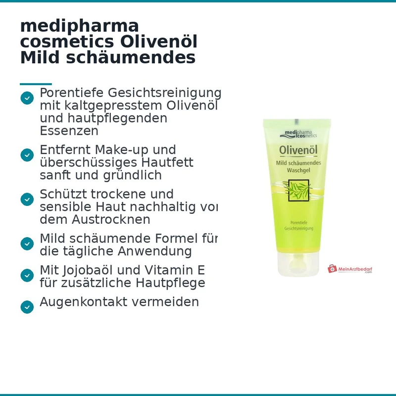 medipharma cosmetics Olivenöl Mild schäumendes Waschgel, 100 ml