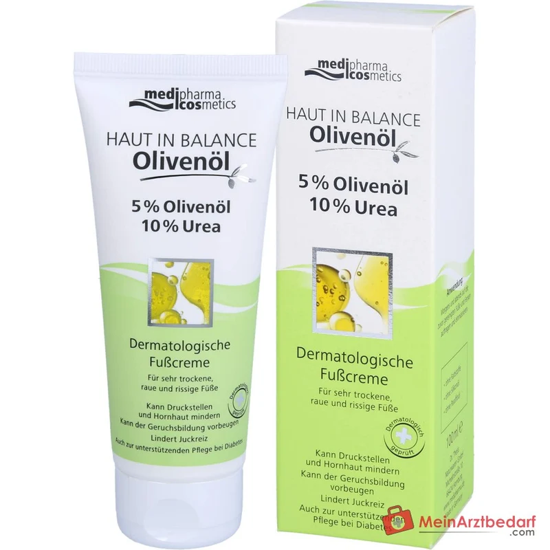 medipharma cosmetics Haut in Balance Olivenöl Dermatologische Fußcreme, 100 ml