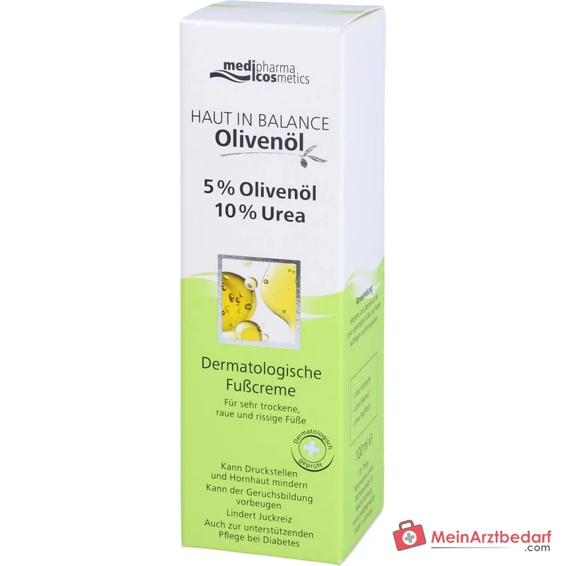 medipharma cosmetics Haut in Balance Olivenöl Dermatologische Fußcreme, 100 ml