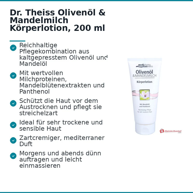 Dr. Theiss Olivenöl & Mandelmilch Körperlotion, 200 ml