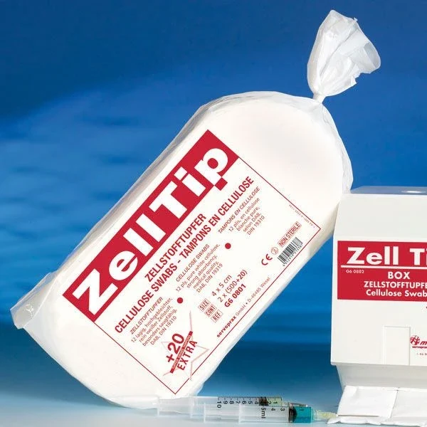 Zelltip cellulose celstof deppper swabs 4x5 cm