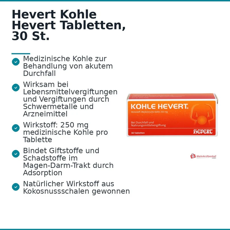 Hevert Kohle Tabletten, 30 St.