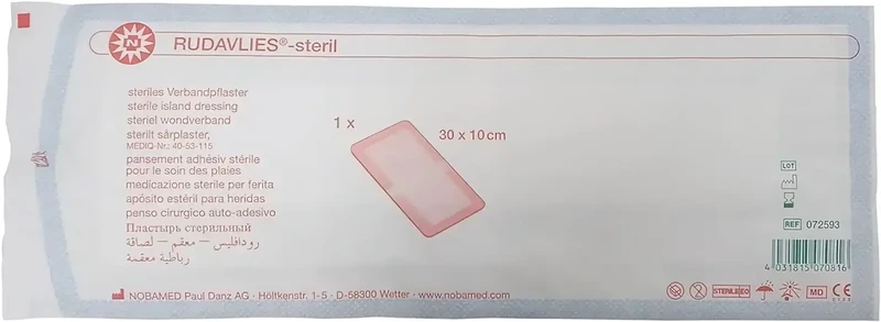 Eilandpleister Rudavlies - Steriel - Wit - 10 x 30 cm - 50 stuks