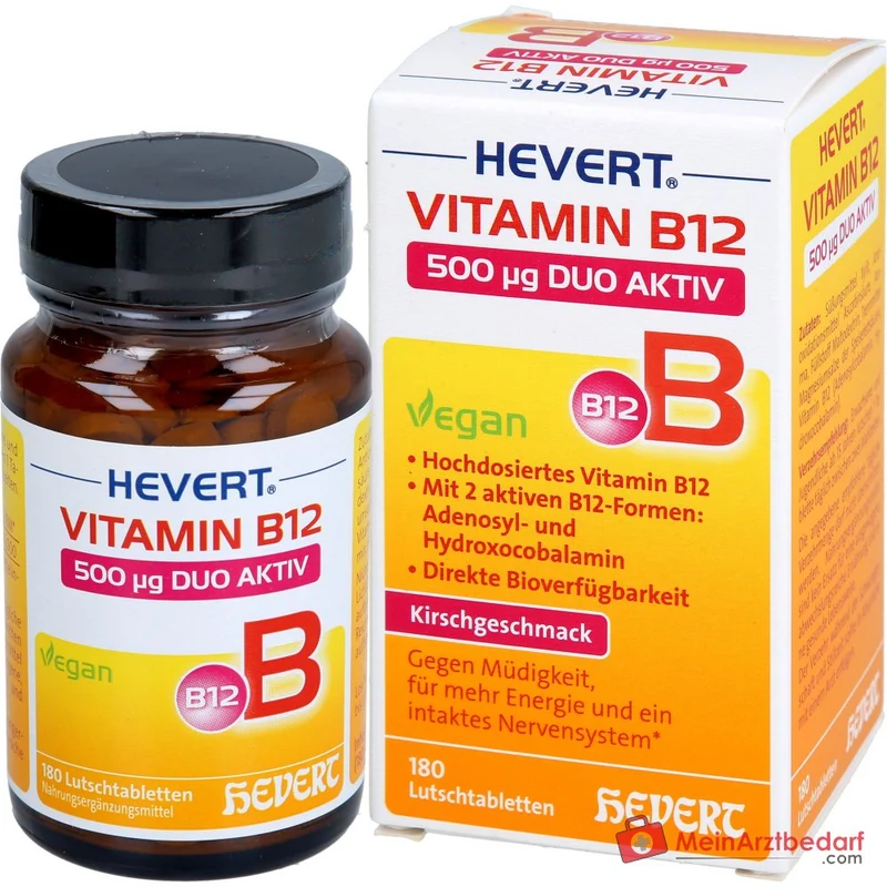 Hevert Vitamin B12 500 µg Duo Aktiv Lutschtabletten, 180 St.