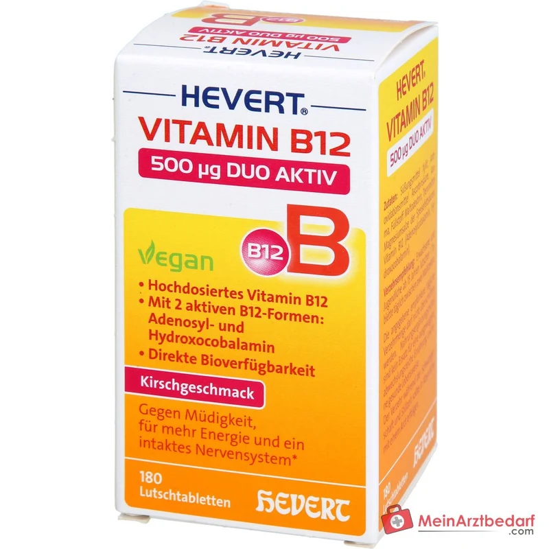 Hevert Vitamin B12 500 µg Duo Aktiv Lutschtabletten, 180 St.