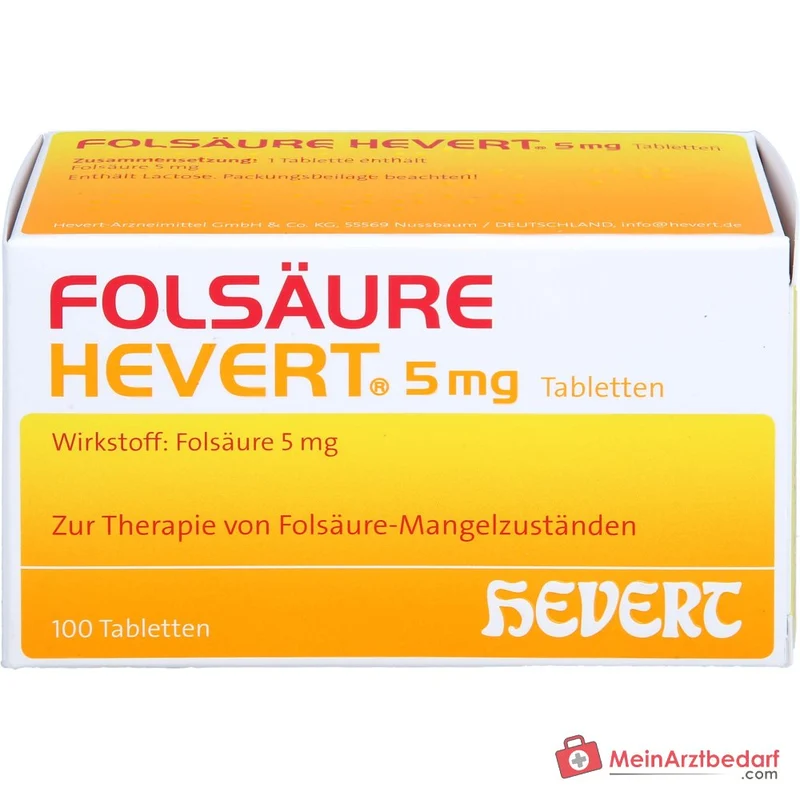 Hevert Folsäure 5 mg Tabletten, 100 St.