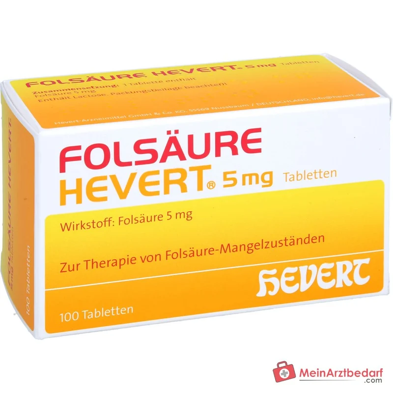 Hevert Folsäure 5 mg Tabletten, 100 St.